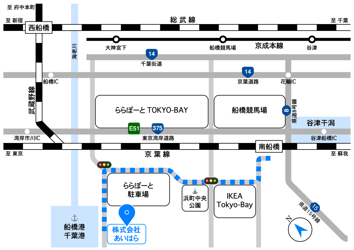 株式会社あいはら 関東支社 案内図